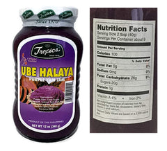 Tropics Ube Halaya jar close-up, creamy purple yam jam ideal for toast and desserts.