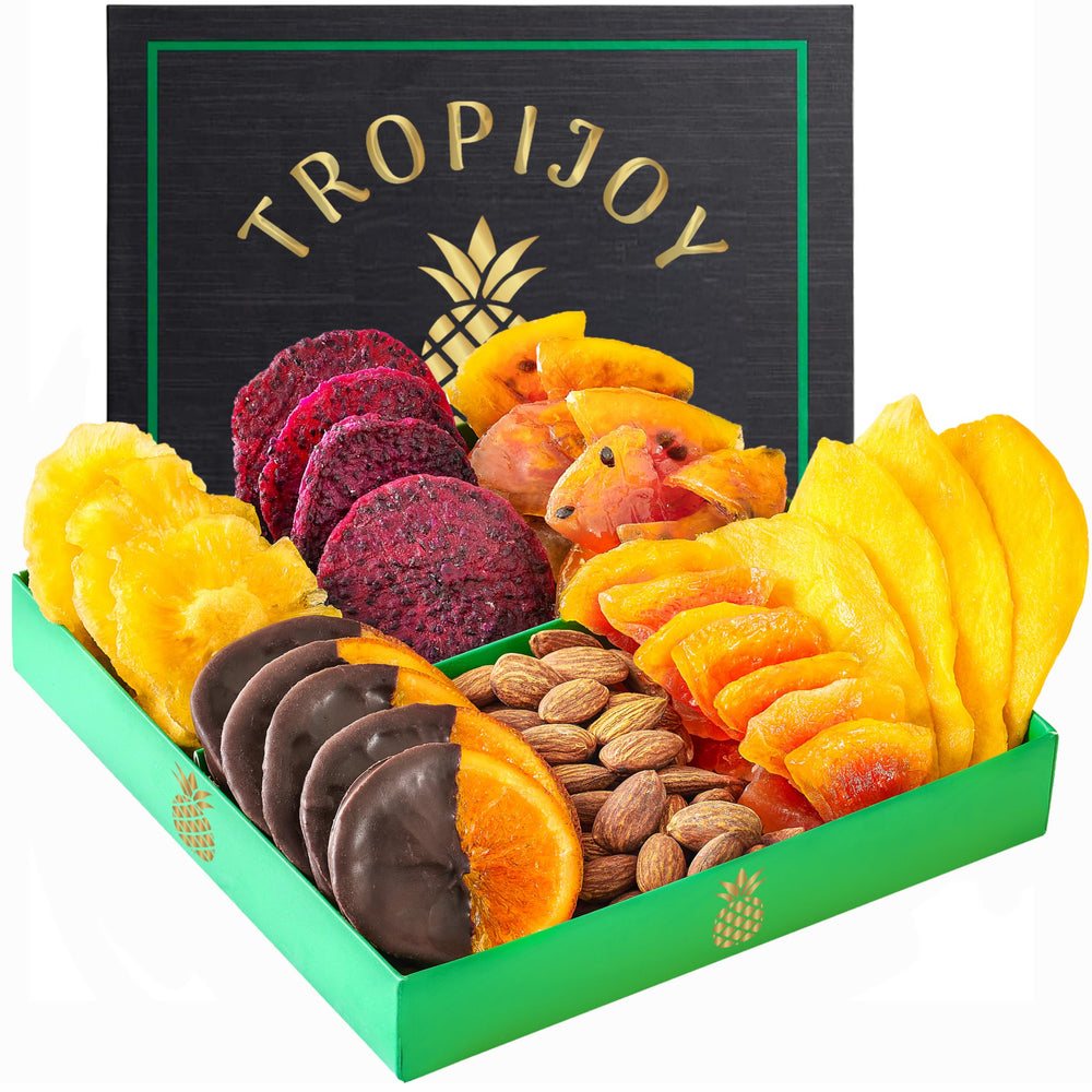 TropiJoy chocolate orange dried fruit slice on top, ideal Ramadan gift idea