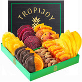 TropiJoy chocolate orange dried fruit slice on top, ideal Ramadan gift idea