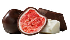 Tru Fru chocolate-coated strawberries bite-size for on-the-go enjoyment and quick energy.