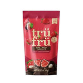 Tru Fru freeze-dried strawberries in dark chocolate packaging for convenient, guilt-free snacking.