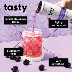 Tru Refresh Seltzer electrolytes graphic emphasizing on-the-go hydration