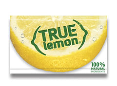 Close-up of True Lemon crystals in a packet