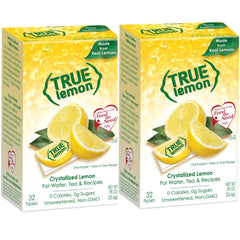 True Lemon crystallized packets closeup for quick, natural lemon flavor