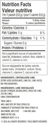 True Lime packet closeup unsweetened; zero sugar and no artificial sweeteners