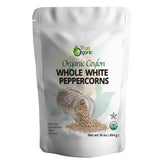 True Organic White Peppercorns whole 16oz bag for fresh grinding and bright flavor.