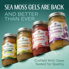 TrueSeaMoss ashwagandha-infused gel packaging highlights 5-in-1 formula benefits