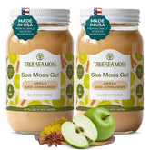 TrueSeaMoss Apple Cinnamon gel 2-pack in glass jars for convenient daily use