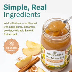 Close-up of TrueSeaMoss gel texture with apple and cinnamon