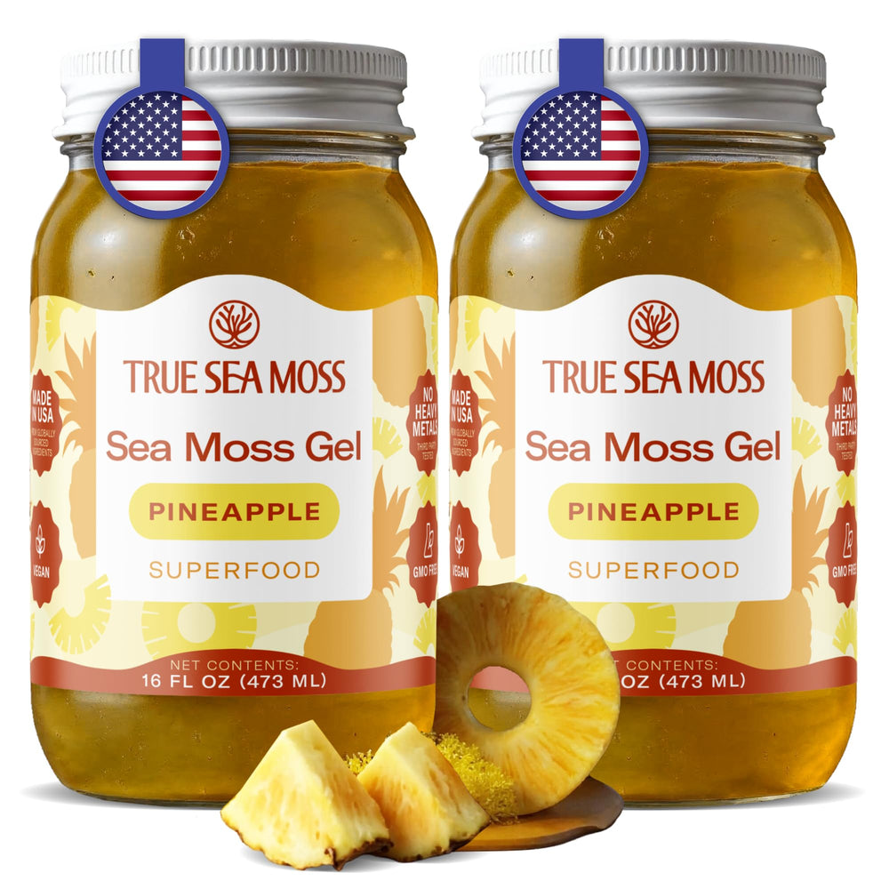 TrueSeaMoss pineapple gel bottle for easy daily smoothies and use