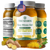 TrueSeaMoss sea moss gel bottle close-up shows smooth texture for daily wellness