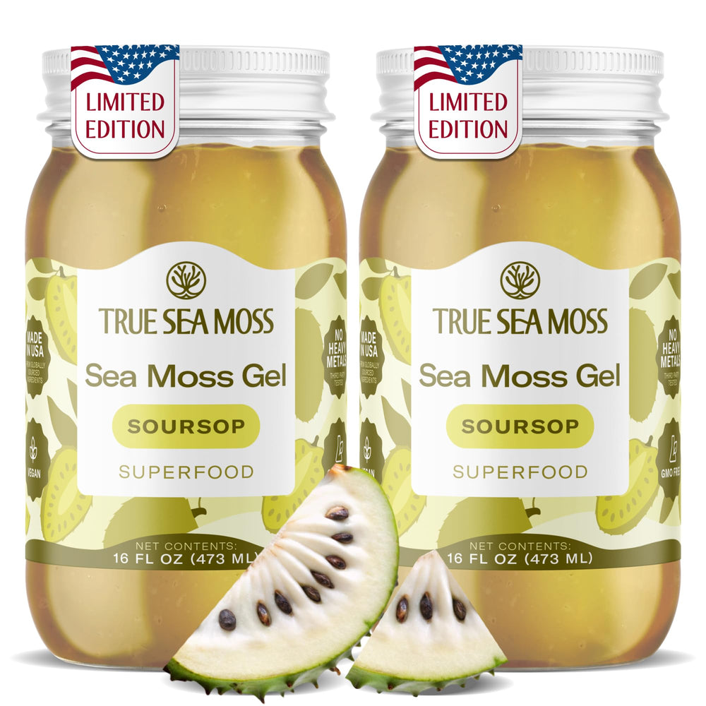 TrueSeaMoss gel bottle closeup showing silky texture ideal for smoothies