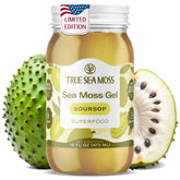 TrueSeaMoss Sea Moss Gel with soursop in a USA-made jar for daily smoothies.