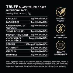 TRUFF Black Truffle Salt blends fine and coarse salt for pasta flavor