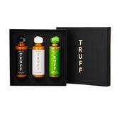 TRUFF Original hot sauce bottle pour enhances grilled meats with premium flavor