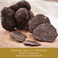 TruffleHunter jar open slices olive oil close-up demonstrates easy-to-use luxury garnish.
