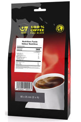 TRUNG NGUYEN LEGEND G7 Pure Black cup with steam highlights rich aroma for bold mornings.