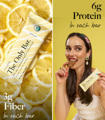 Truvani Lemon Bar close-up of almonds and dates ingredients showing natural nutrition.
