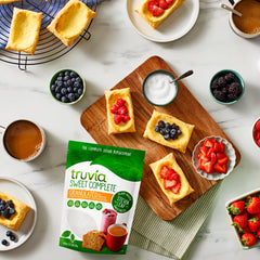 Truvia packaging highlights baking and browning in recipes