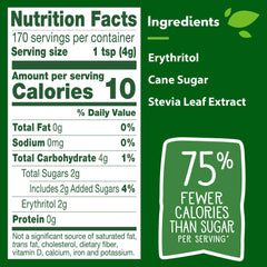 Pour spout on Truvia Cane Sugar Blend for quick, controlled sweetness