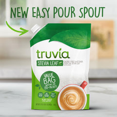 Truvia Original 17oz refill bag ready to refill the spoonable jar