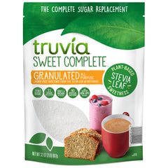 Truvia Sweet Complete bag showing zero-calorie granulated sweetener for everyday cooking.