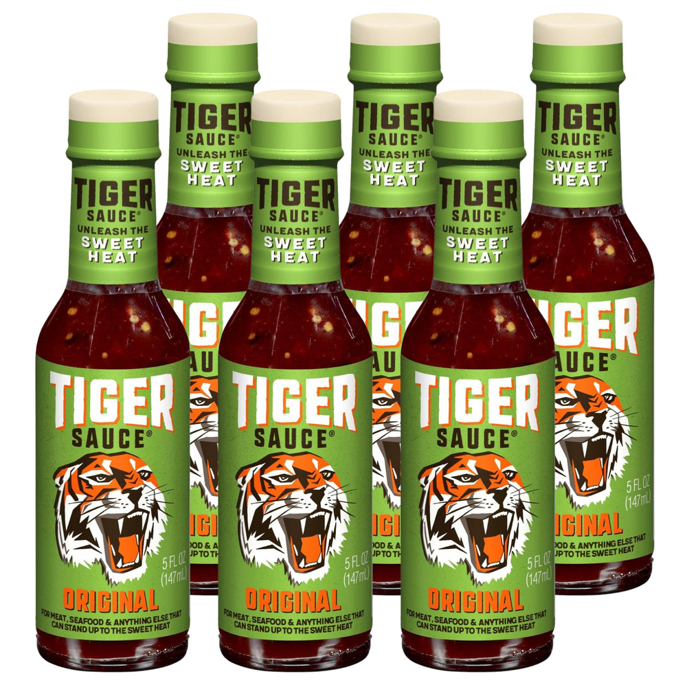 Try Me Tiger Sauce Original bottle—cayenne-based finish ideal for meats