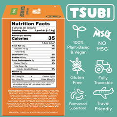 Tsubi Soup freeze-dried miso cubes dissolving in hot water for instant flavor.