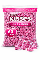 Tundras KISSES pink foil-wrapped chocolates for a playful party centerpiece