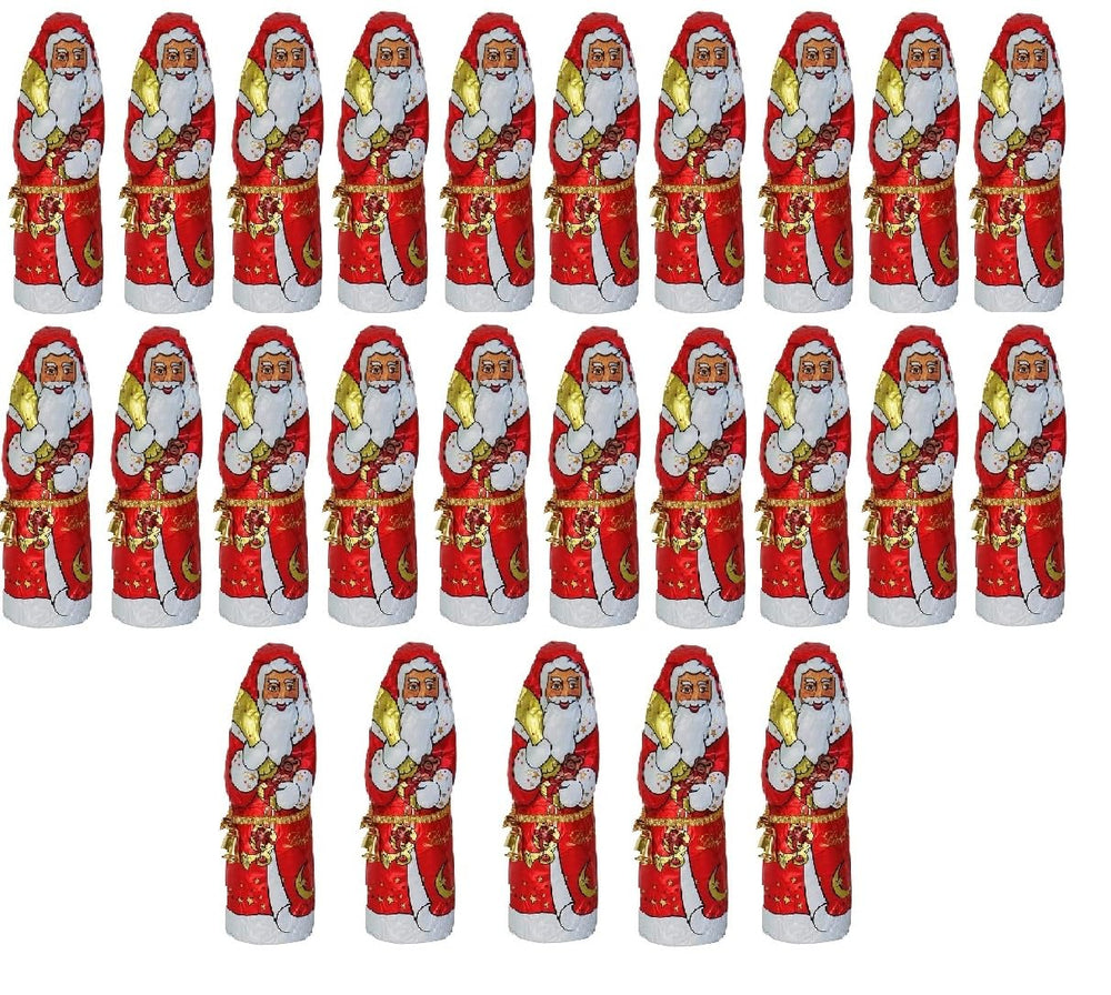 Tundras Lindt Milk Chocolate Santa figure in festive foil wrap, ideal for gifting.