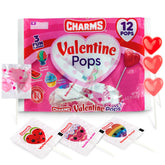 Tundras Valentine's heart lollipops 12-pack for classroom exchanges with assorted flavors