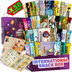 Turkish Munchies international snack box unboxing moment showcasing diverse global treats.