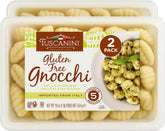 Tuscanini gluten free potato gnocchi ready to boil for quick Italian dinners.
