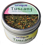 Tuscany Spicy Italian Dipping Seasoning in tin close-up for rich olive oil dipping.