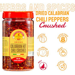TuttoCalabria large shaker keeps chili flakes fresh for quick, precise seasoning.