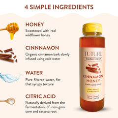 Tuturu Botanical Coffee cinnamon honey syrup pour adds warmth to beverages.