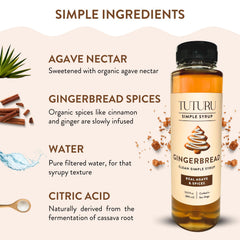 Close-up of Tuturu ingredients shows real gingerbread spices for premium drinks.