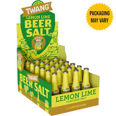 Twang Lemon Lime Beer Salt rim on glass adds zesty brightness.