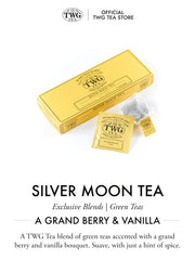 TWG Silver Moon Tea cup served, smooth and refreshing afternoon ritual.