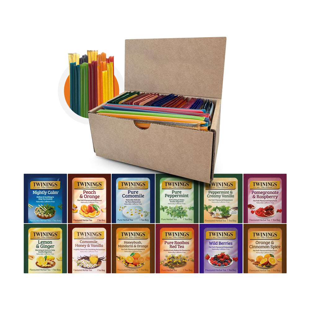Twinings herbal tea bags variety pack with 48 bags for convenient caffeine-free drinking