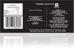 Twinings Assam Strong and Mighty box front displaying bold label for a reliable cuppa.