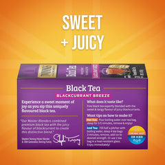 Brewing Twinings Blackcurrant Breeze reveals fruity aroma in cup.