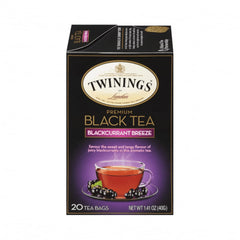 Twinings Blackcurrant Breeze tea bag with fruity aroma for a refreshing cup.