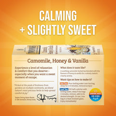 Twinings Camomile Honey Vanilla steeping cup capturing a soft floral aroma.