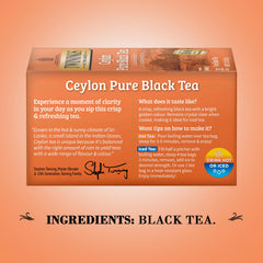 Individually wrapped Twinings Ceylon Pure Black Tea bags preserve freshness.