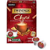 Twinings Chai Black Tea K-Cup Pods pack for bold morning flavor.