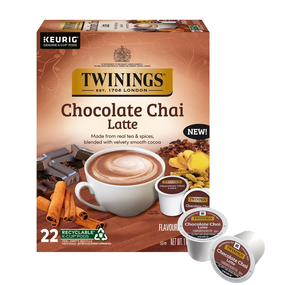 Twinings Chocolate Chai Latte pods pack ready for a quick café-style latte.