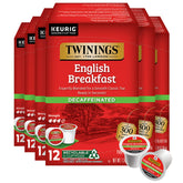 Twinings decaf English Breakfast K-Cup pods provide smooth caffeine-free flavor for Keurig brewers.