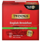 Twinings Decaf English Breakfast tea bags for a caffeine-free daily ritual.