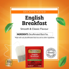 Twinings Decaf English Breakfast cup, hot or iced, ready to enjoy.